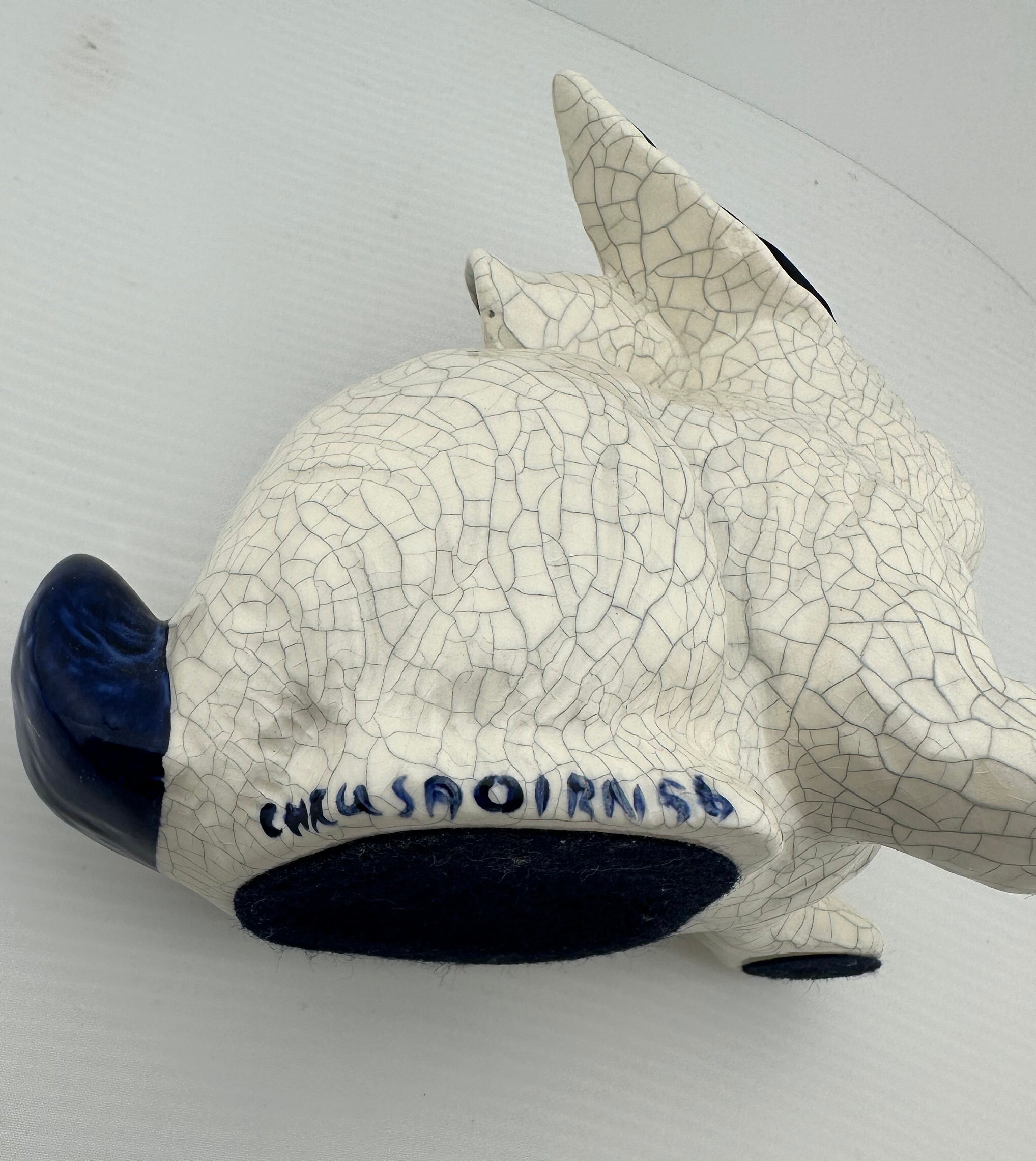 Denham Pottery Perky Blue and White Bunny Rabbit Etsy