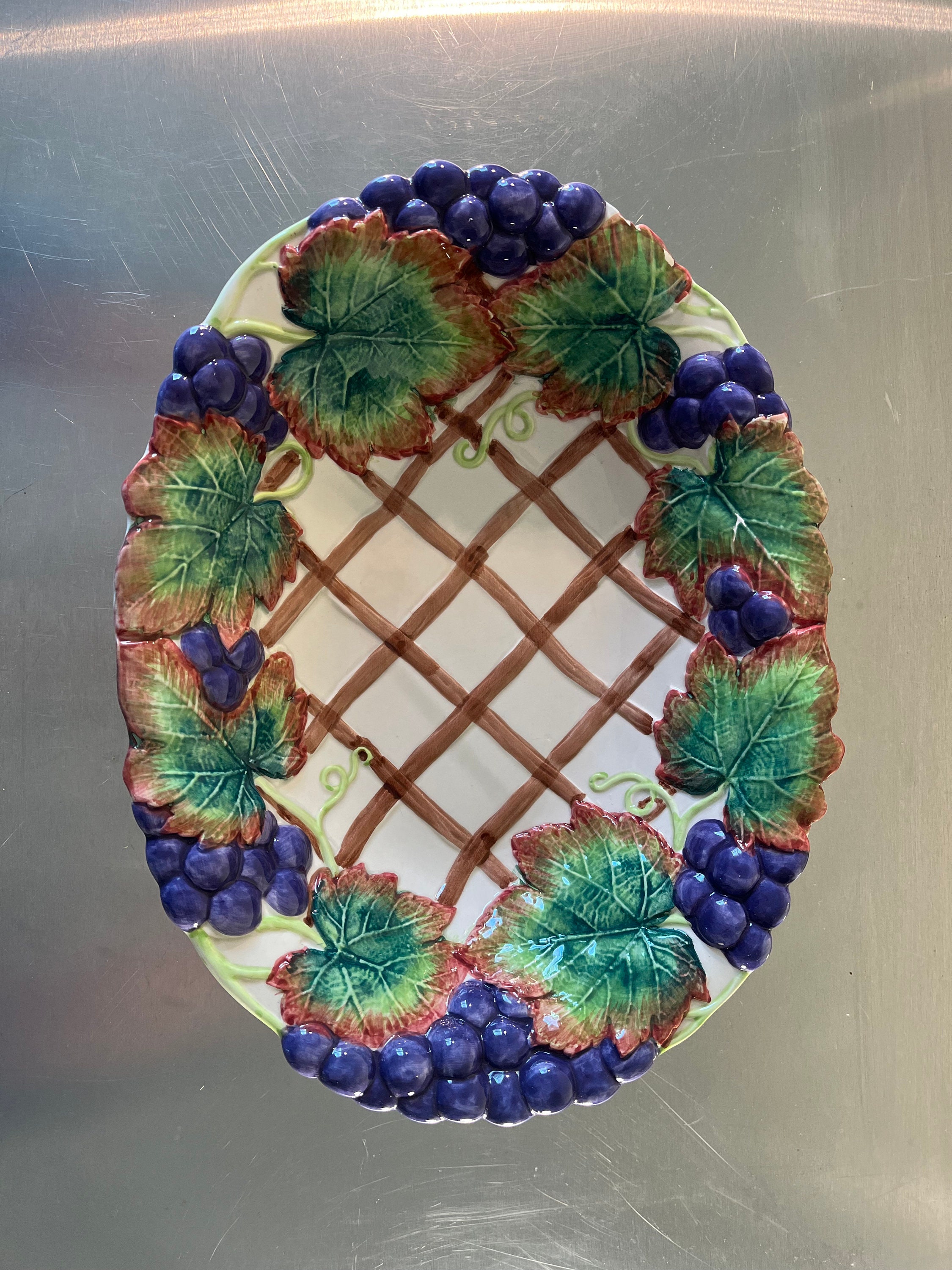 Fitz and Floyd Grape Arbor Design Serving Dishes/3 Piece Fitz Etsy