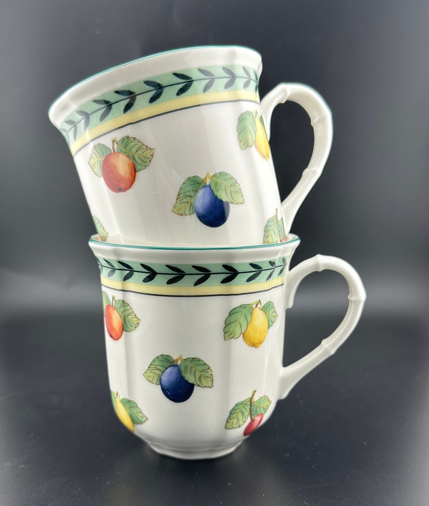 Villeroy & Boch French Garden Fleurence Porcelain Coffee Mugs, Set