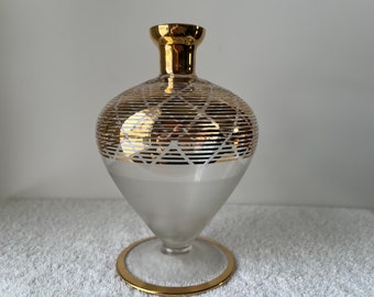 Mid Century Modern Diamond Striped Decanter