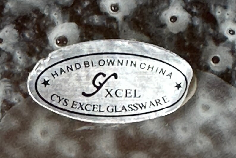 CYS Excel Glassware Orange and Gray Handblown Art Glass Vase Etsy