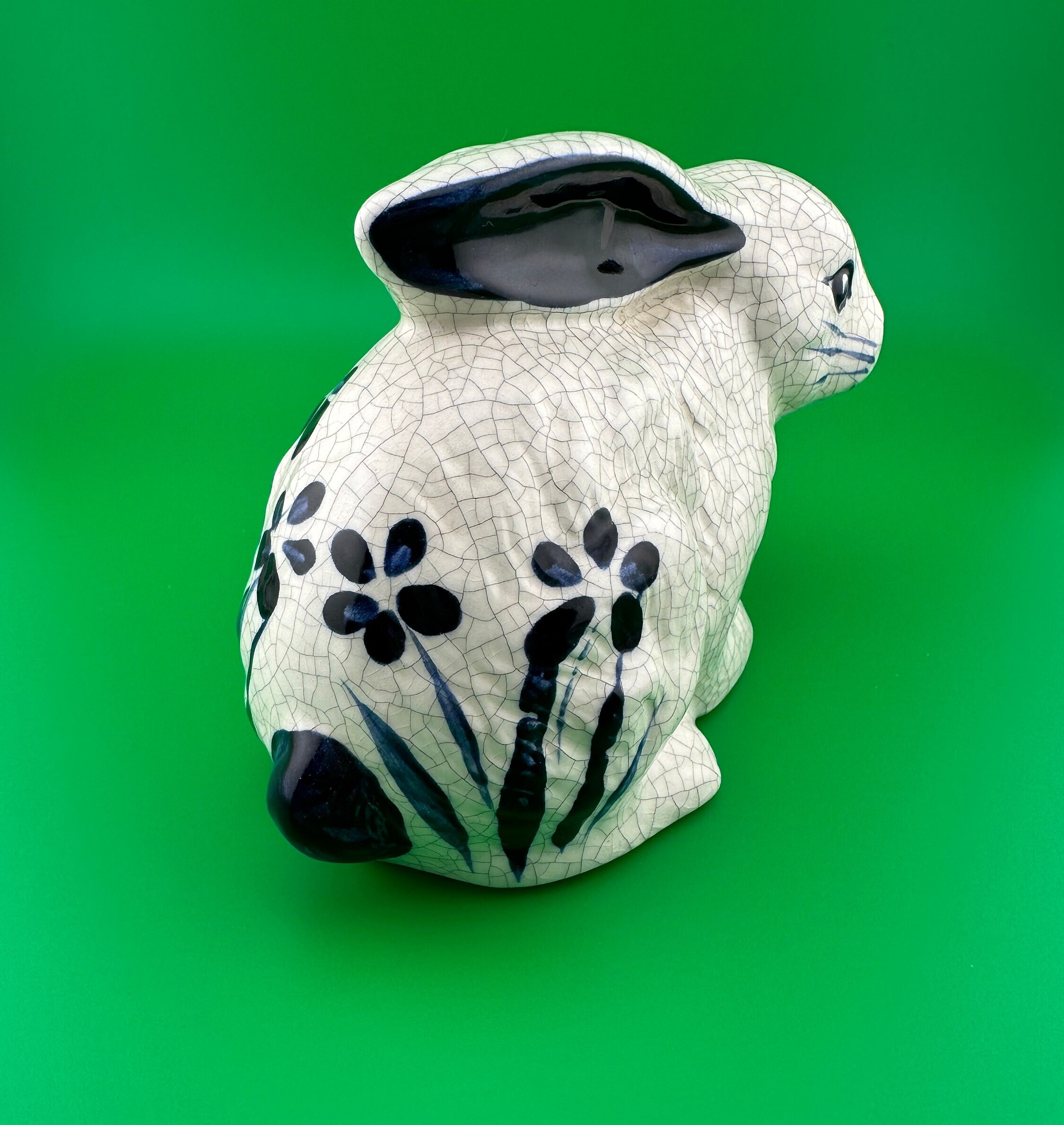 Denham Pottery Standing/laying Blue and White Rabbit Twosome Etsy