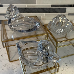 Duncan and Miller &quot;Pall Mall&quot; Glass Duck Ashtrays
