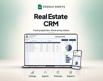 Real Estate CRM Google Sheets Template | Realtor Listing Tracker