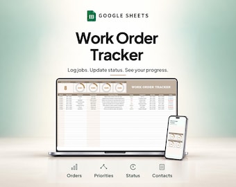 Suivi des ordres de travail (Google Sheets) | Modèle de gestion des interventions de maintenance, Journal des réparations