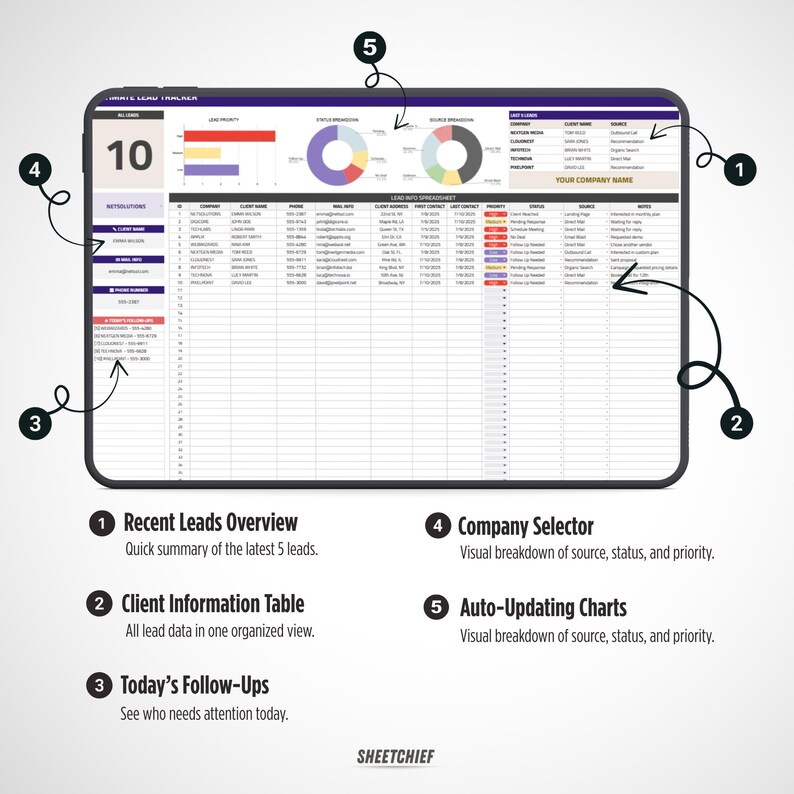 Lead Tracker Google Sheets | Sales CRM Template | Small Business and ...