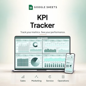 KPI Tracker Google Sheets Dashboard | Business Performance Metrics Scorecard