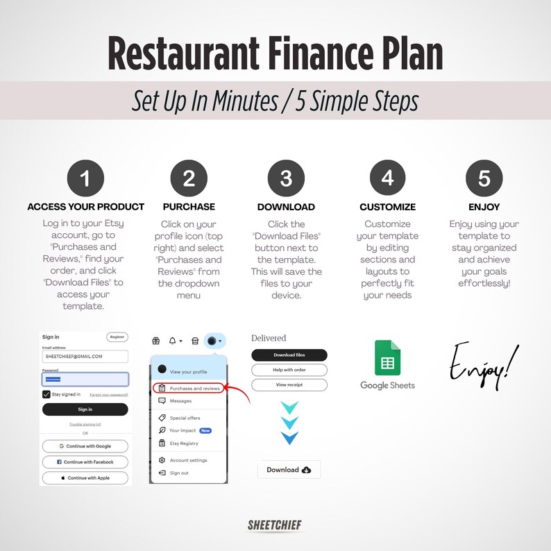 Restaurant Financial Plan Template | Google Sheets Template | Startup ...