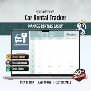 Car Rental Booking Tracker Google Sheets | Booking and Fleet Management for Rental Businesses | Digital Download