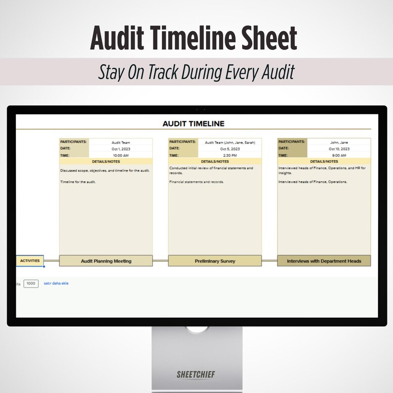 Audit Timeline Template | Google Sheets Tracker | Internal Audit ...