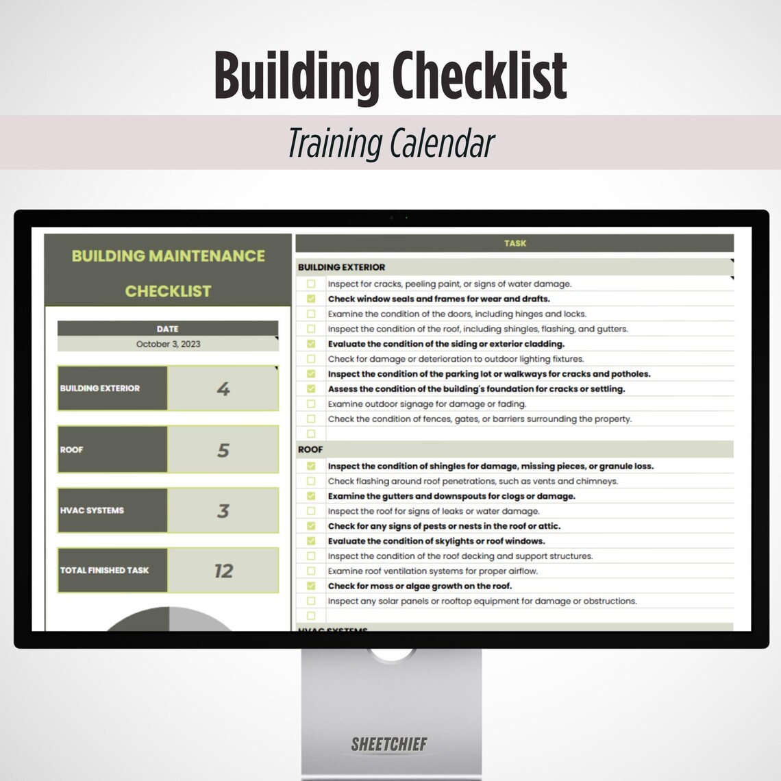 Building Maintenance Checklist Google Sheets | Facility Management ...