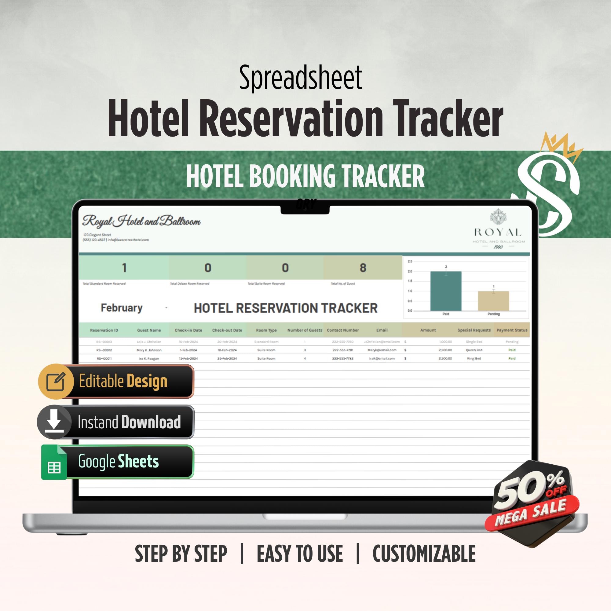 Hotel Reservation Tracker Spreadsheet | Vacation Rental & Airbnb ...