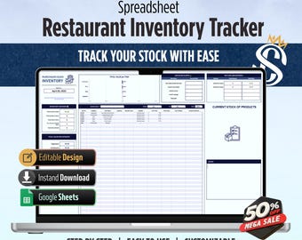 Restaurant Kitchen Inventory | Google Sheets Template | Food Cost Control Tool | Digital Download