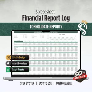 Consolidated Financial Reporting Template | Google Sheets | Business Group Finance Dashboard | Digital Download