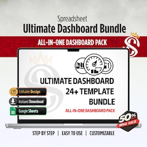 Ultimate Dashboard Bundle Google Sheets | 24+ Integrated Dashboards for Businesses and Planners | Digital Download