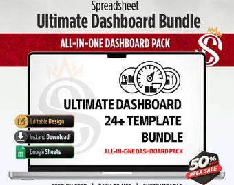 Ultimate Dashboard Bundle Google Sheets | 24+ Integrated Dashboards for Businesses and Planners | Digital Download