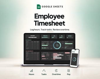 Sjabloon voor urenregistratie van werknemers | Tracker voor werkuren, overuren en salaris in Google Sheets
