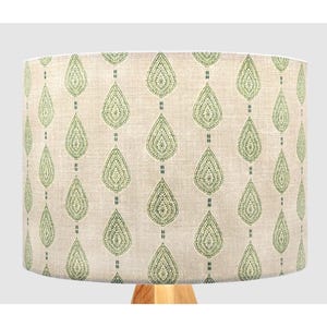 Green Cream Raindrop Lampshade, Table Floor Lamp / Ceiling Pendant Small Medium Large 15cm 20cm 25cm 30cm 35cm 40cm Fabric Drum Light Shade