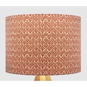 Burnt Orange Beige Geometric Lampshade, Table Floor Lamp / Ceiling Pendant Small Medium Large 15cm 20cm 25cm 30cm 35cm 40cm Drum Light Shade