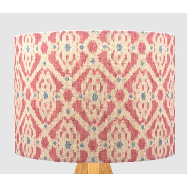 Pink Blue White Ikat Lampshade, Table Floor Lamp / Ceiling Pendant Small Medium Large 20cm 25cm 30cm 35cm 40cm Fabric Drum Light Shade
