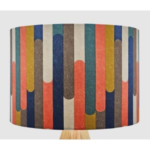 Retro Orange Blue Lampshade, Table Floor Lamp / Ceiling Pendant Small Medium Large 15cm 20cm 25cm 30cm 35cm 40cm Fabric Drum Light Shade