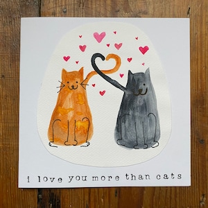Carte de Saint-Valentin aquarelle faite main