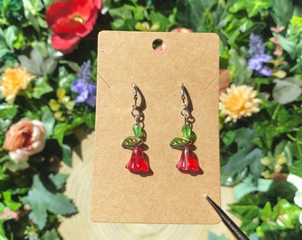 dangly tulip earrings - fairycore cottagecore stainless steel