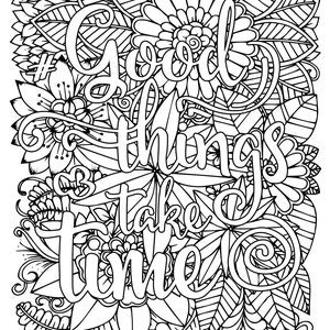 inspirational quote coloring book pages etsy