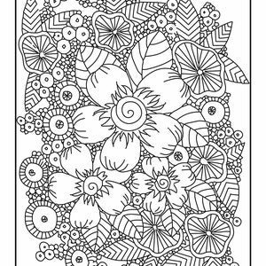 Malbuch Seiten Set Vierzehn | Blumenmuster | 10 verschiedene Designs | Erwachsenen Färbung