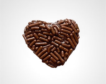 Heart Shaped Gourmet Brazilian Brigadeiros  Organic 70% Dark Chocolate