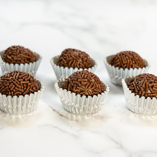 Traditional Brazilian Chocolate Brigadeiros in a Gift and Party Box - No additives Natural Gluten Free. Free Shipping Over 35.