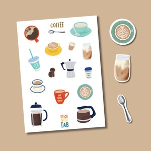 Coffee sticker sheet A6