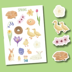 Feuille d'autocollants printaniers A6