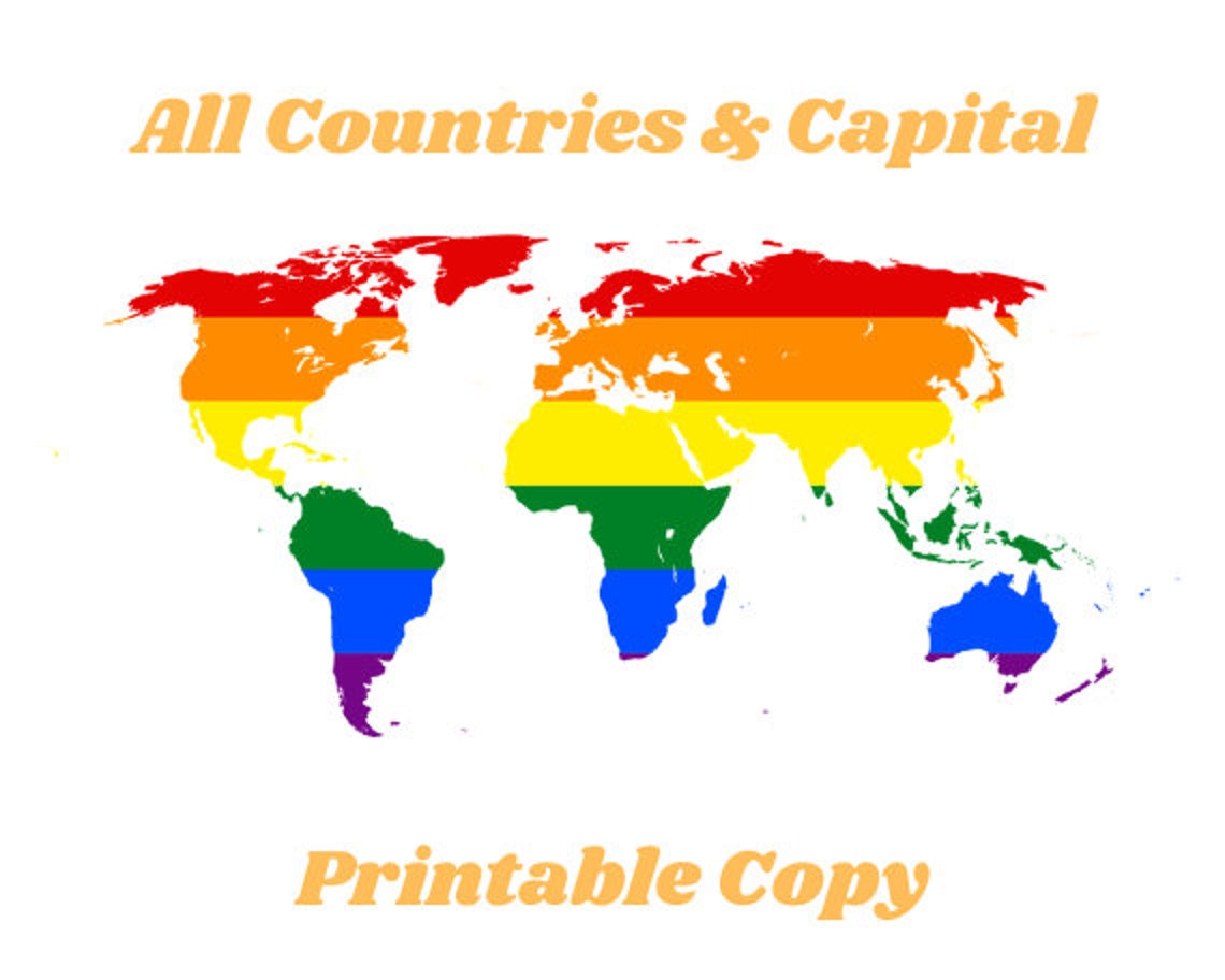 All Countries & Capitals in pdf World Geography Learn | Etsy