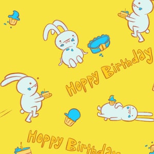 Funny Bunny Gift Wrap: Colorful Birthday Party Decor