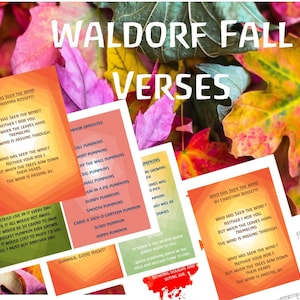 Waldorf otoño versos de otoño círculo jardín de infantes de primera infancia aula de educación en el hogar steiner de primer grado