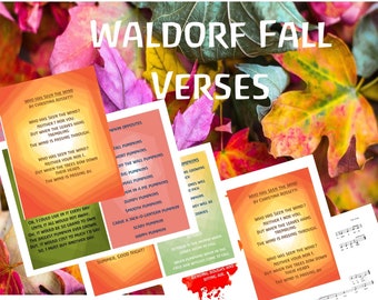 Waldorf autumn fall verses circle early childhood kindergarten 1st grade steiner homeschool classroom