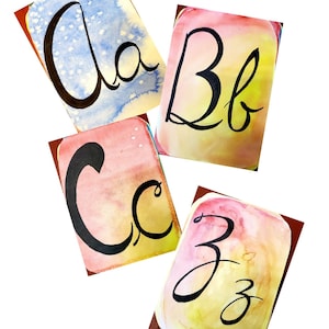 Waldorf Steiner Cursive Alphabet Buchstaben Homeschool Spielzimmer oder Klassenzimmer Dekor Unterrichtsstunde
