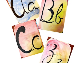 Waldorf Steiner Cursive alphabet letters  Homeschool playroom or classroom décor teaching lesson