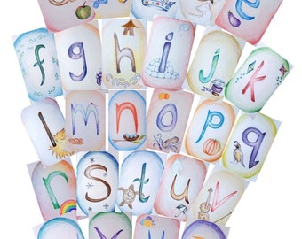 Waldorf lower case alphabet Digital A-Z