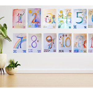 Qualità Waldorf dei numeri Steiner 1-12 homeschool digitale