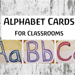 Alfabeto Waldorf, letras maiúsculas e minúsculas, decoração de sala de aula, Steiner Montessori, professor de educação domiciliar