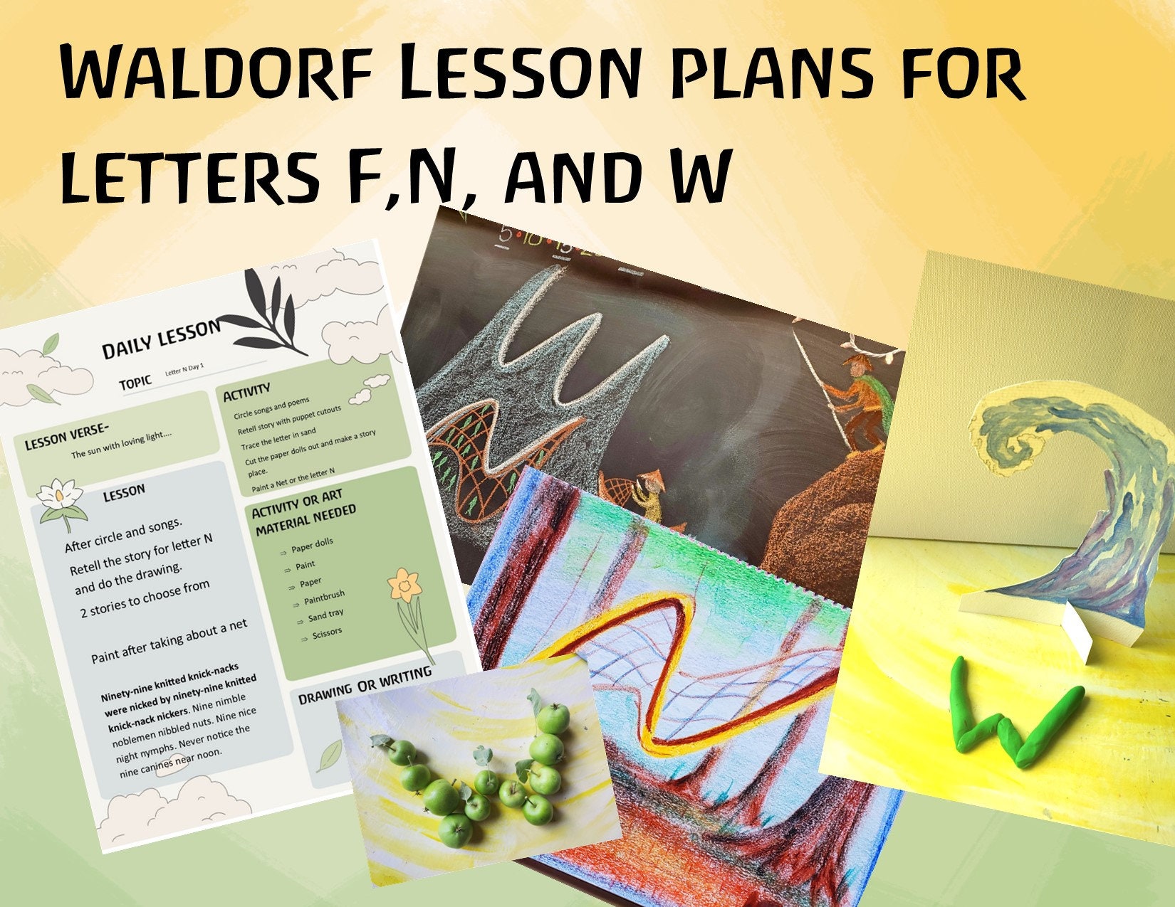 Waldorf Letter Lesson Plan for Letters F, N, and W Steiner ...