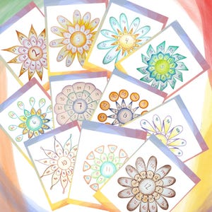 Waldorf 2-12 Times Table flower charts lesson digital cards homeschool Steiner