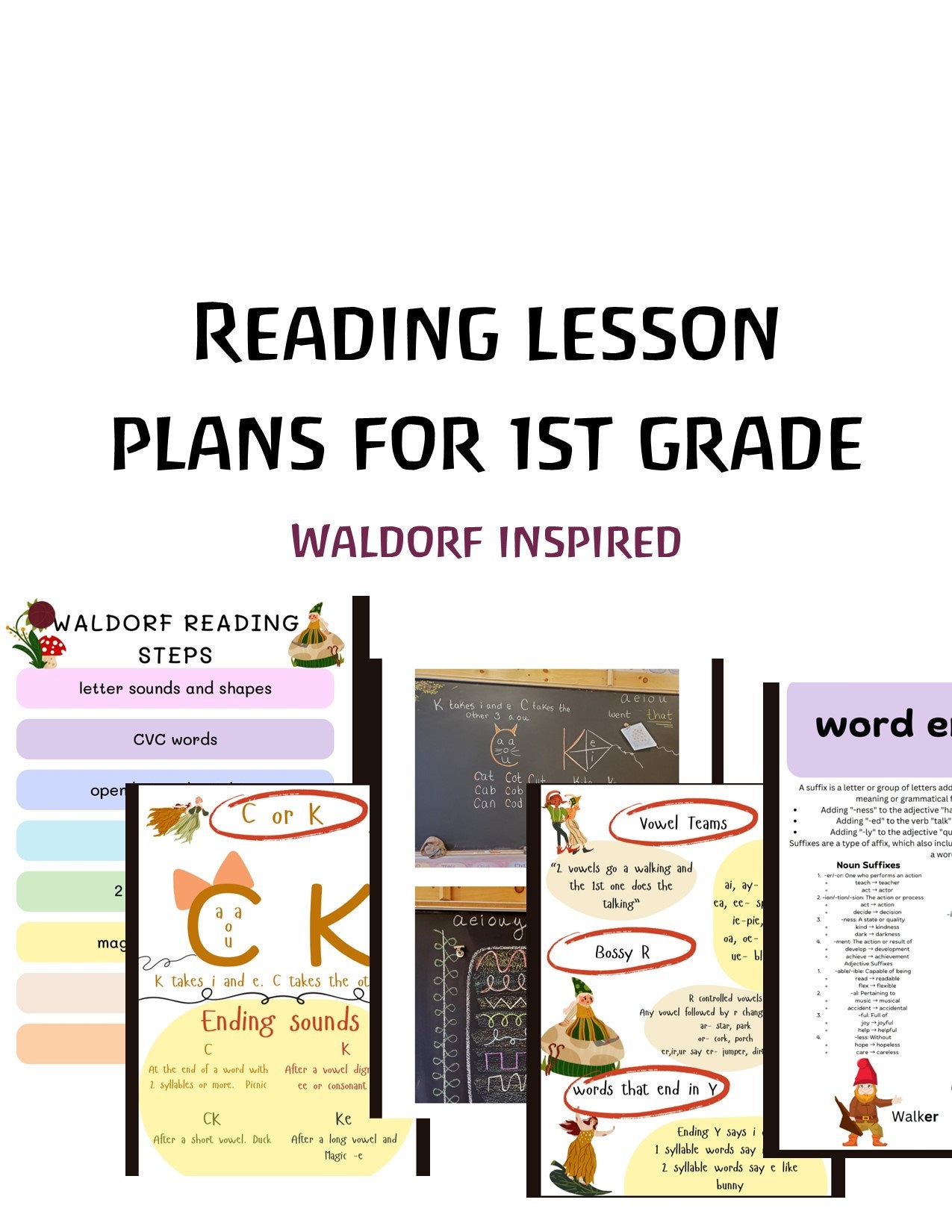 Waldorf reading and spelling lesson plans 1st grade kindergarten homeschool