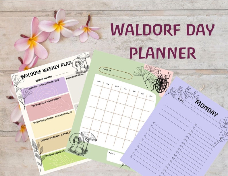 Waldorf school day planner school homeschool daily planning etsy