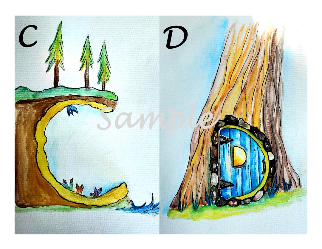 Waldorf Alphabet Cards, Printable Letters, Story ABC Letters, Classroom