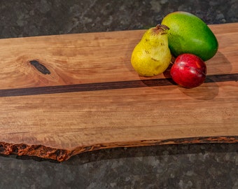 Cherry with Walnut accent live edge charcuterie board