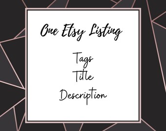 Etsy Expert SEO Help, Full Titles, Product Tags & Description Listing Review, Etsy Shop Help Etsy Coach Shop Audit