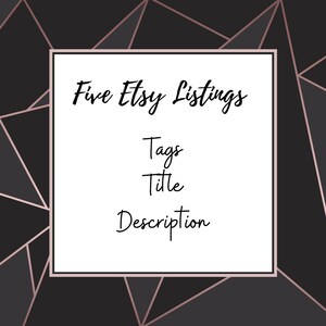 5 x Product Description, Title & Tags, SEO Shop Listing Copywriting Services, Item Descriptions, Product Listing Relevancy Help image 1